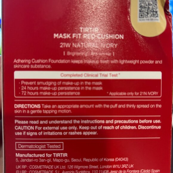 NEW TIRTIR Mask Fit Red Cushion Foundation 21W Natural Ivory .63 Oz - Picture 3 of 9